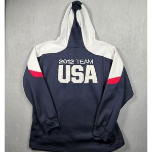 Team USA 2012 Olympics Hoodie Mens XL Blue White 1/4 Sweatshirt Hand Pockets
